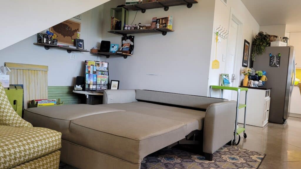 gray fold down couch