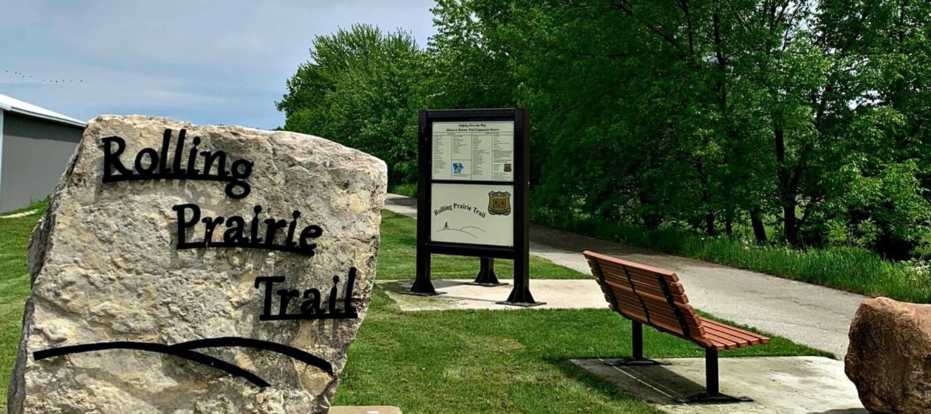 Bike Trail with Sign and Bench