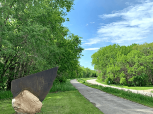 Rock Monument by Bike Trail and road