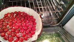 Putting in the oven