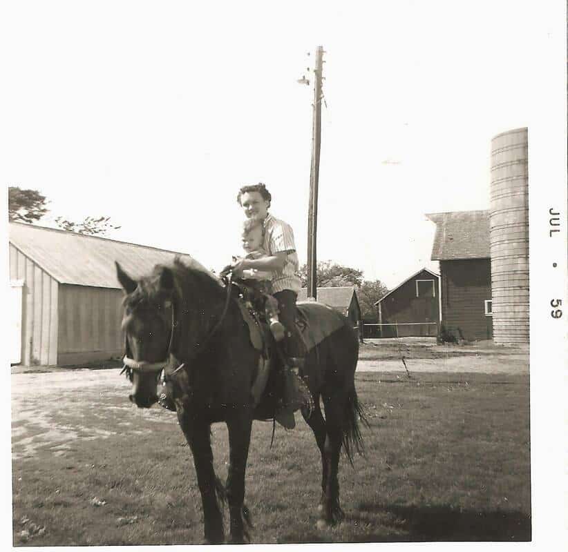 Dan's Grandma Mavis with his dad Dave